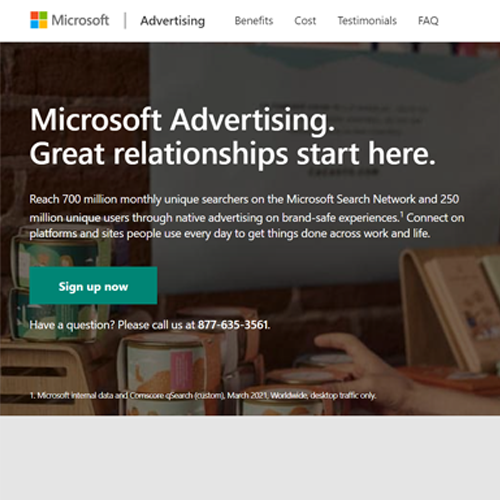 Microsoft Advertising home page