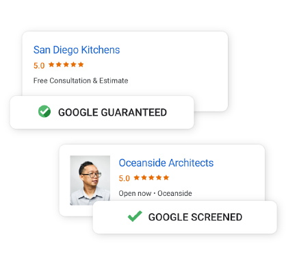 Google Ad PPC campaigns and Google Local Services ads for contractors